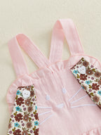 Lioraitiin Toddler Baby Girl Easter Romper Adorable Bunny Themed