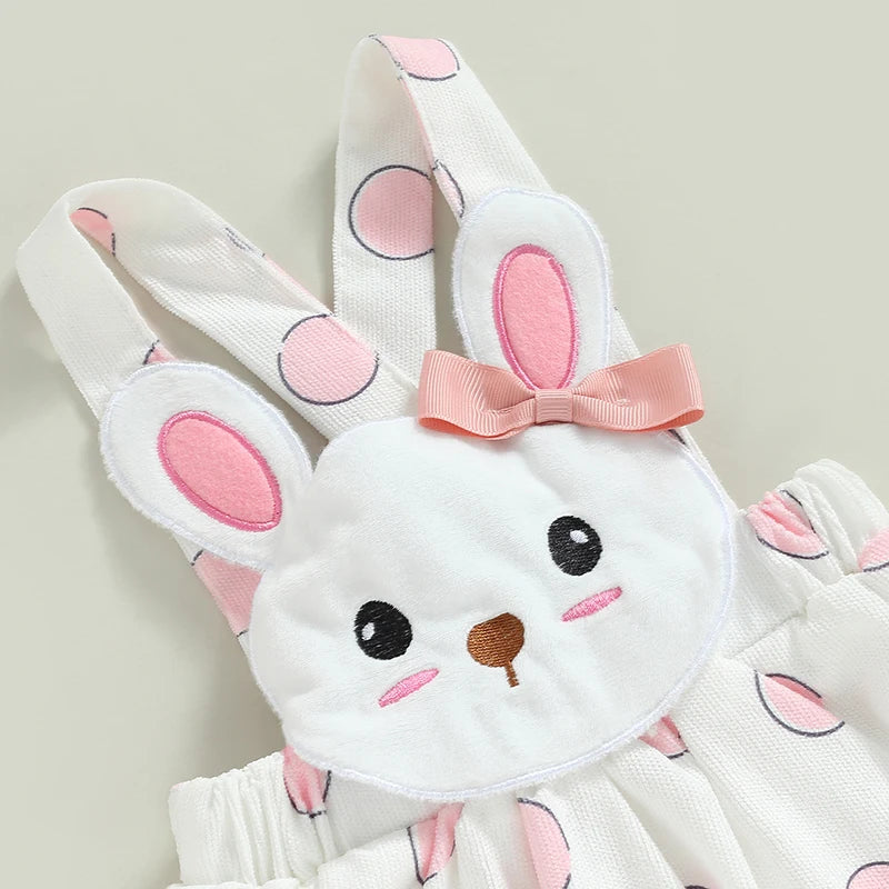 Lioraitiin 0-18M Baby Girl Pink Bunny Outfit Long Sleeve Romper