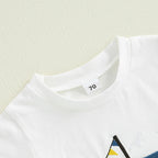 Lioraitiin Toddler Baby Boy Shorts Set Boat Embroidery Short Sleeve