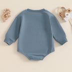 Lioraitiin Baby Boys Sweatshirts Rompers Letter Print Round Neck Long