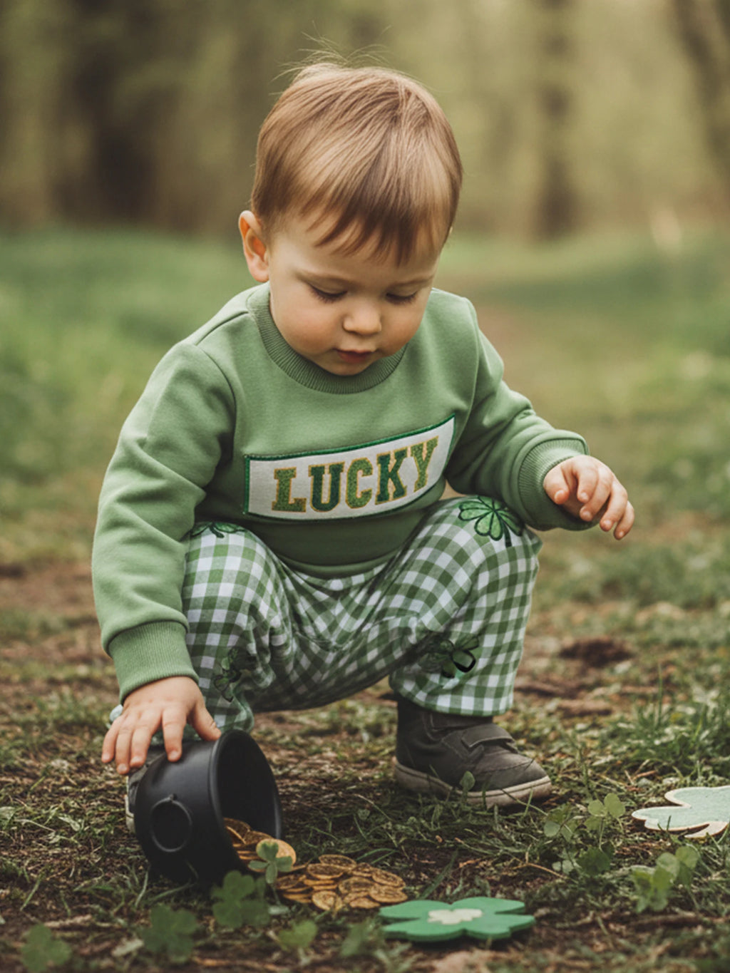 Lioraitiin Toddler Baby Boy Irish Outfit Long Sleeve Crew Neck