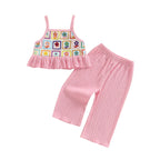 Lioraitiin Toddler Baby Girl Outfit Flower Pattern Ruffled Spaghetti