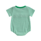 Lioraitiin Baby Girls Boys Rompers Waffle Truck Embroidery Stripe