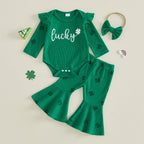 Lioraitiin Baby Girls Irish Day Outfits Long Sleeve O Neck Letter