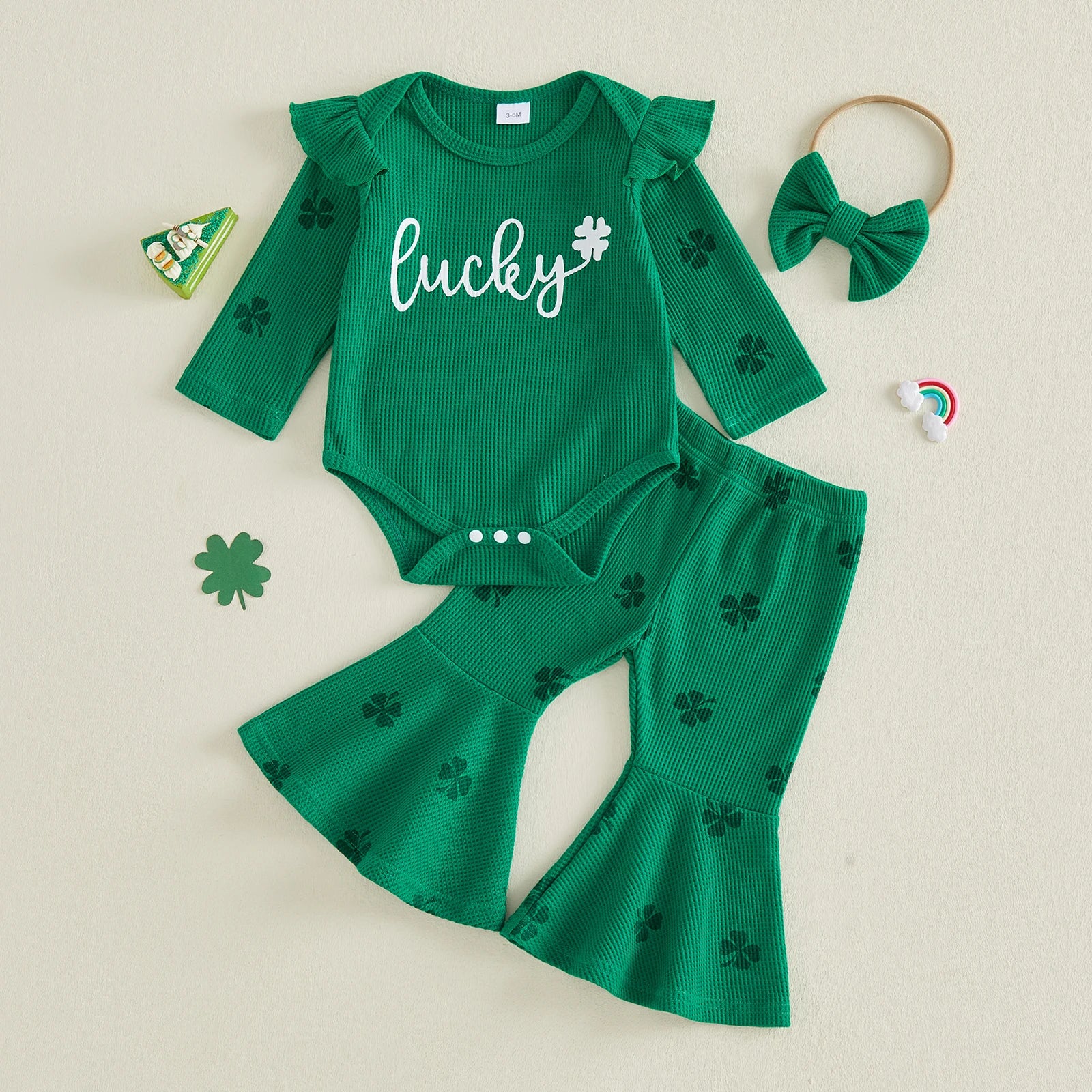 Lioraitiin Baby Girls Irish Day Outfits Long Sleeve O Neck Letter