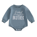 Lioraitiin Baby Boys Sweatshirts Rompers Letter Print Round Neck Long