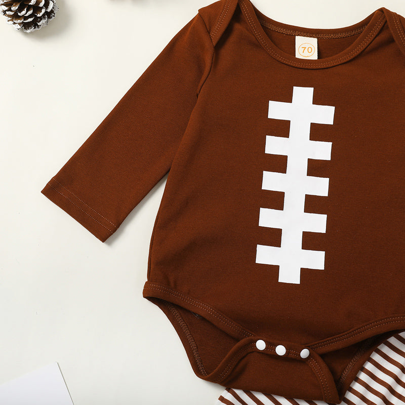 Lioraitiin 0-18M Baby Boy Girl Football Outfit Long Sleeve Sweatshirt