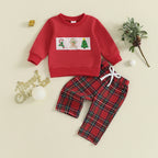 Toddler Baby Girls Boys Christmas Outfits Santa Claus Candy Print