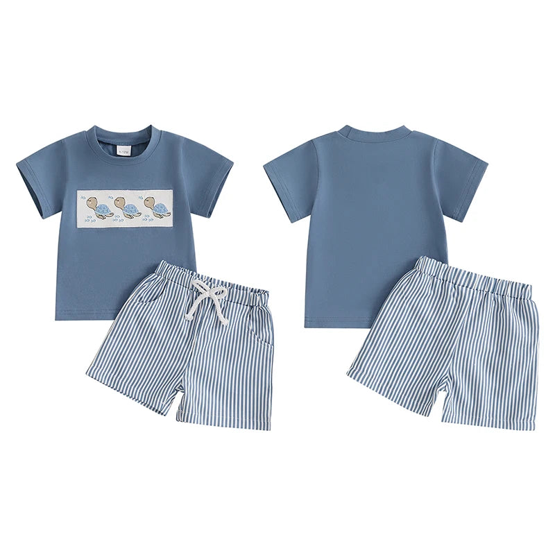 Lioraitiin Toddler Baby Boy Shorts Set Whale/Dinosaur/Turtle Short