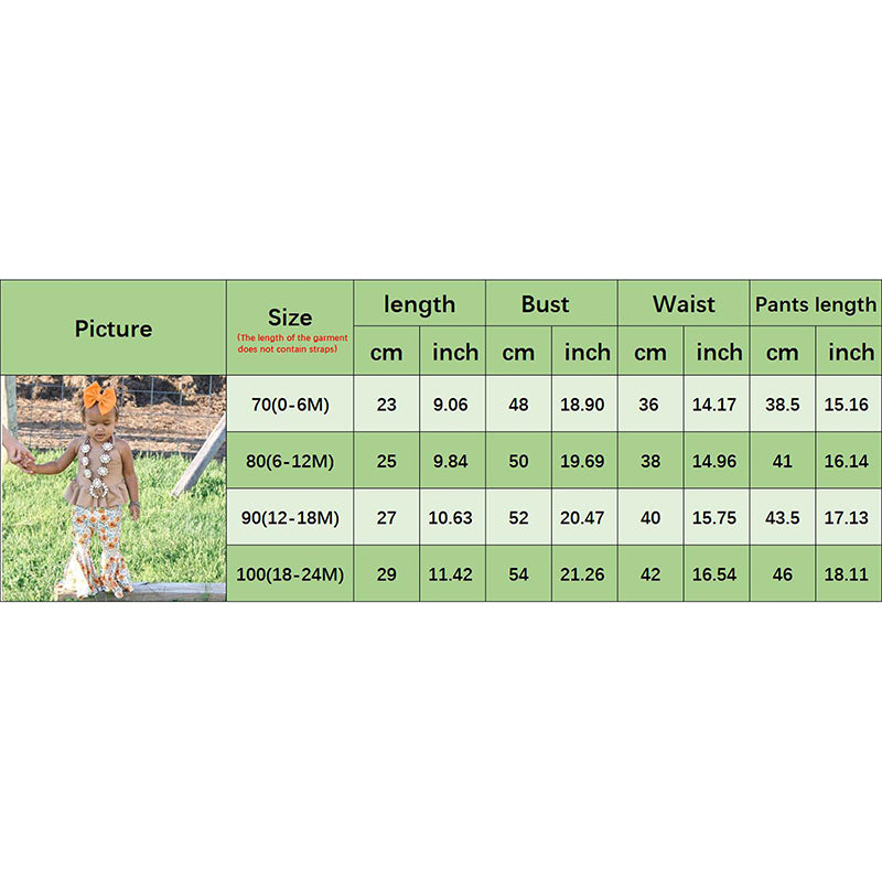 Lioraitiin 0-24M Newborn Baby Girls 2Pcs Set Lacing Halterneck Vest