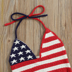 Lioraitiin 0-6Years Toddler Baby Girl 2Pcs Independence Day Set