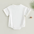 Lioraitiin 0-24M Baby Boys Girls Rompers Solid Short Sleeve O-neck