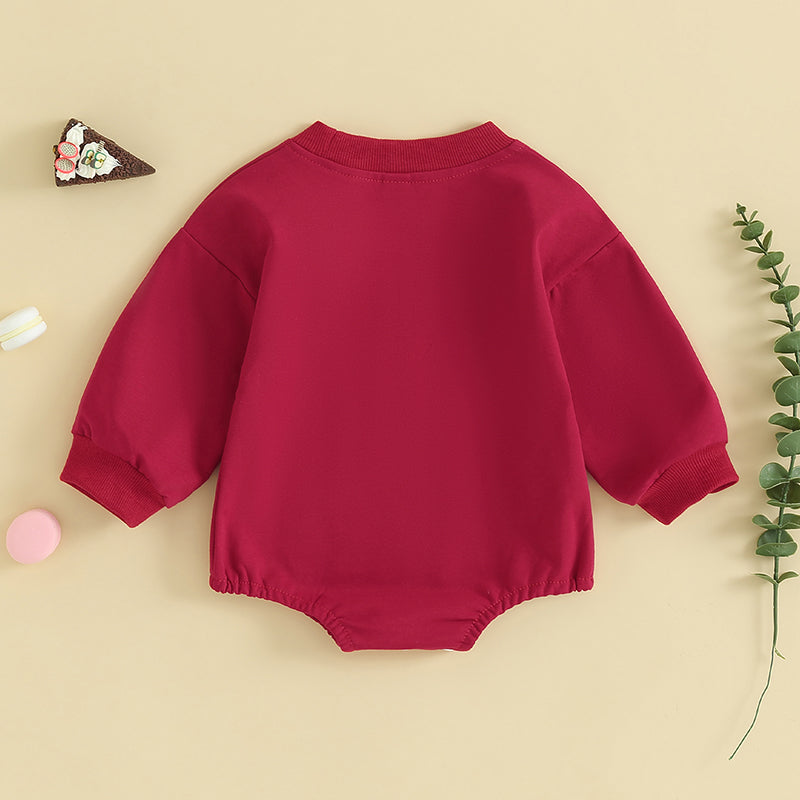 Lioraitiin 0-24M Baby Boy Girl Football Bodysuit Sweatshirt Oversize