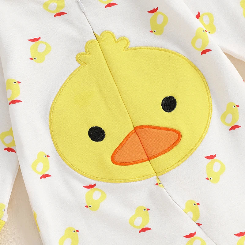 Lioraitiin Newborn Boy Girl Duck Outfit, Long Sleeve Full Length