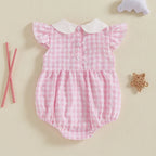 Lioraitiin Newborn Baby Girl 4th of July Romper Ruffle Sleeveless