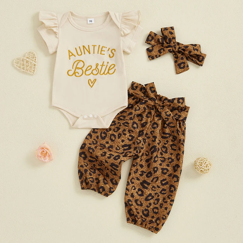 Lioraitiin Baby Girls Outfits Short Sleeve Letter Print Romper with