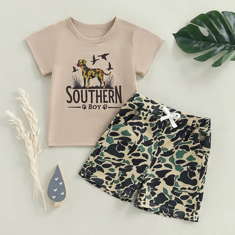Lioraitiin Toddler Baby Boy Duck Outfit Short Sleeve T-shirts Elastic