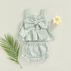 Lioraitiin Infant Baby Girl Outfits Suit Plaid Pattern Floral Printed