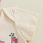 Lioraitiin Baby Girls Outfit Golf Print Short Sleeves Romper and