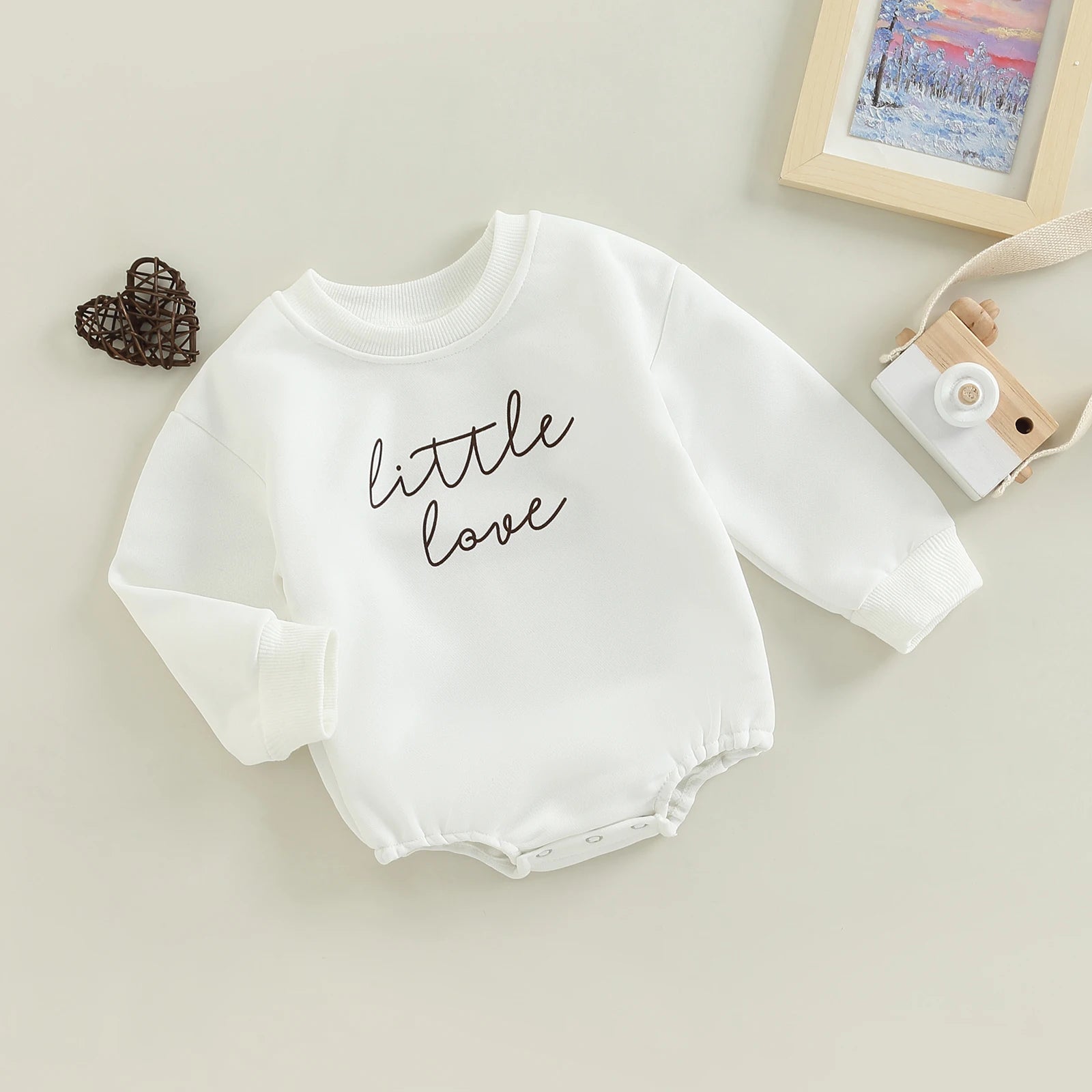 Lioraitiin 0-18M Newborn Infant Baby Girl Boy Bodysuit Long Sleeve