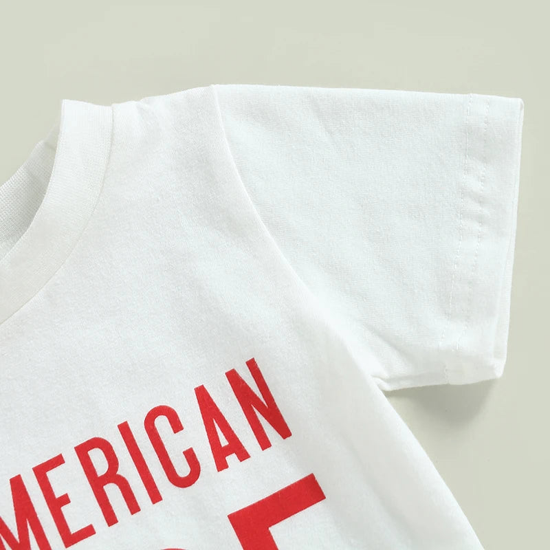 Lioraitiin 0-3Years Toddler Boys 4th of July Outfits Short Sleeve