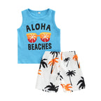 Lioraitiin 1-5Years Toddler Baby Boy Shorts Set Letter Glasses