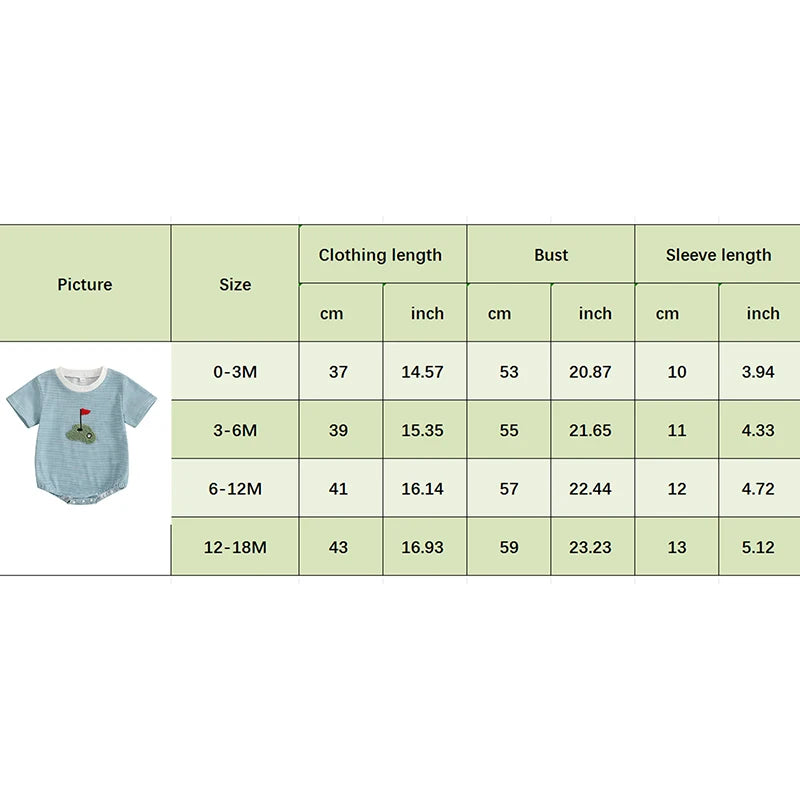 Newborn Baby Boy Romper Short Sleeve Round Neck Stripes Print