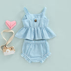 Lioraitiin 0-18M Newborn Baby Girl 2Pcs Sweet Set Striped Print Big