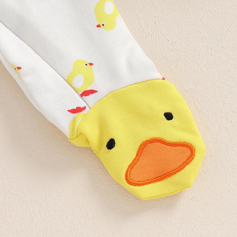 Lioraitiin Newborn Boy Girl Duck Outfit, Long Sleeve Full Length