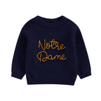 Lioraitiin 2 Colors Toddler Kids Baby Boys Sweater Letter Embroidery