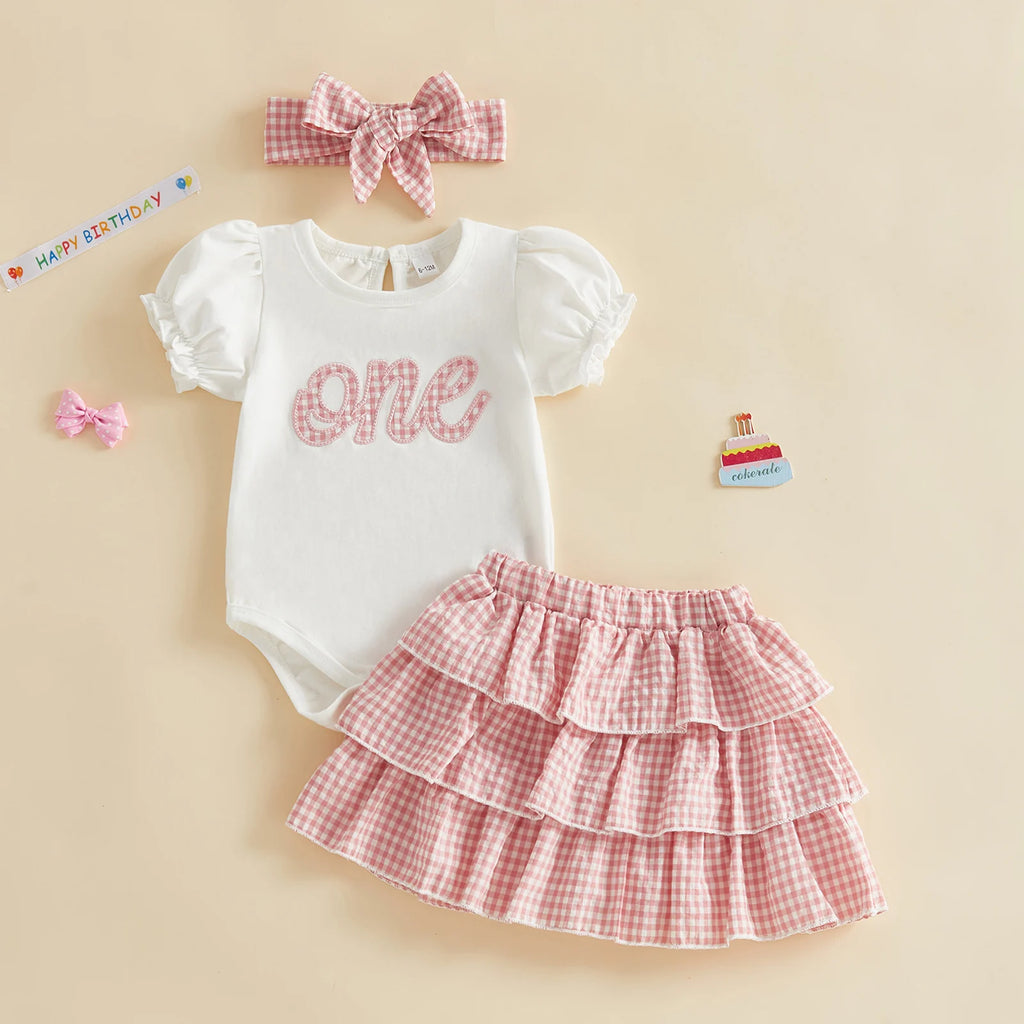 Lioraitiin Baby Girl 1st Birthday Outfit Cute Short Sleeve Letters
