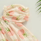 Lioraitiin 0-24M Infant Baby Girls Bodysuit Flower Print Short Puff