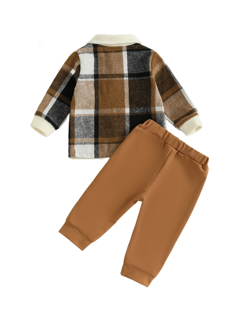 Lioraitiin Toddler Baby Boy Outfit Plaid Button up Long Sleeve Shirt