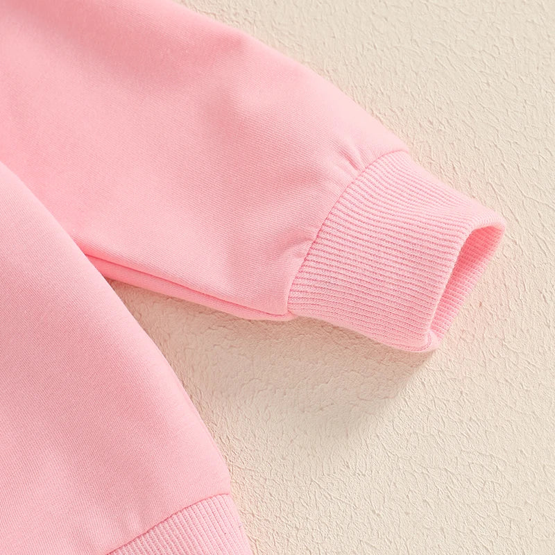 Lioraitiin Toddler Girls Boys Sweatshirts Easter Rabbit Embroidered