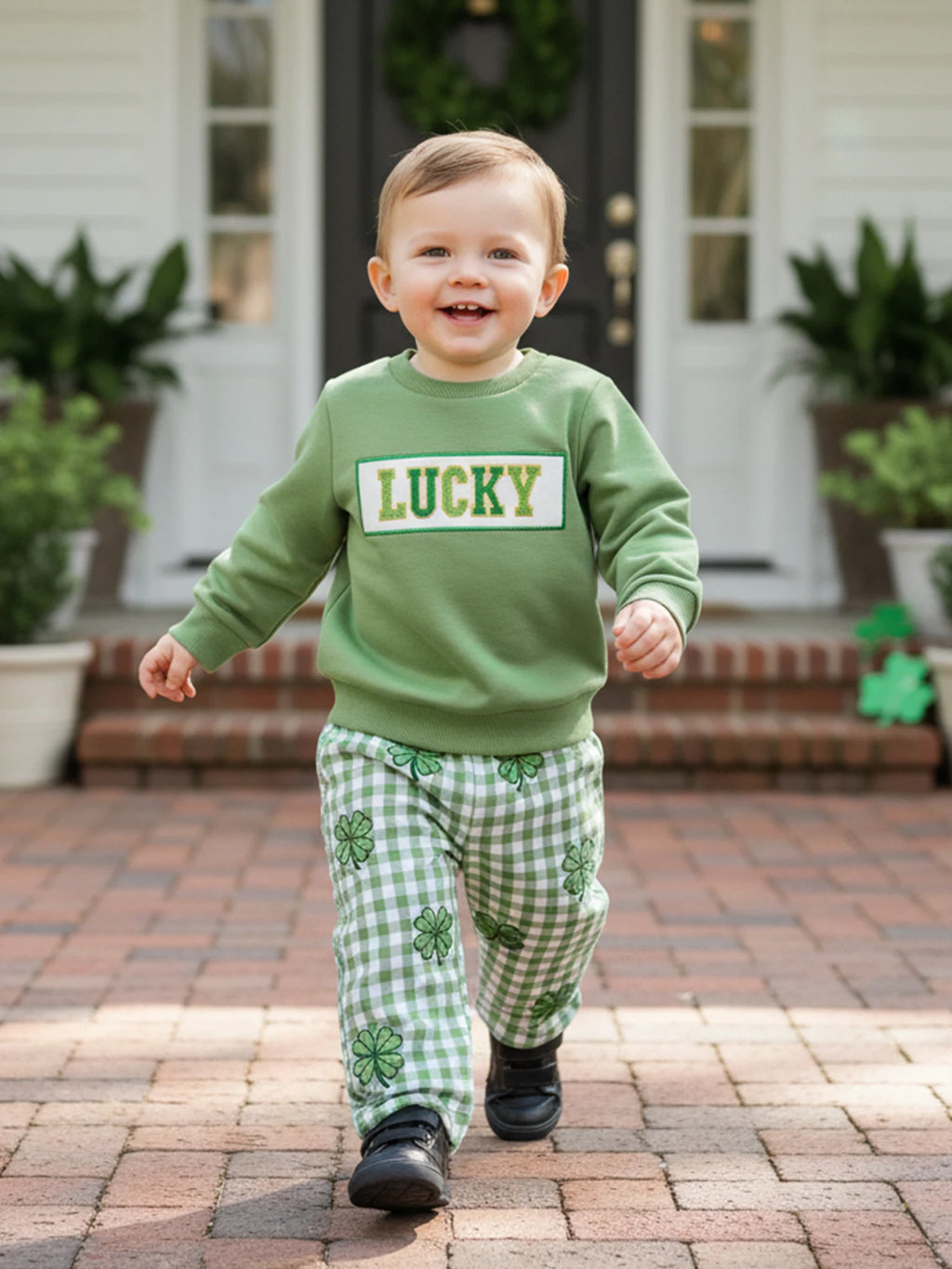 Lioraitiin Toddler Baby Boy Irish Outfit Long Sleeve Crew Neck