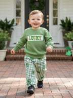 Lioraitiin Toddler Baby Boy Irish Outfit Long Sleeve Crew Neck