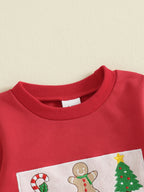 Toddler Baby Girls Boys Christmas Outfits Santa Claus Candy Print