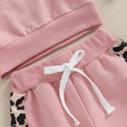 Lioraitiin 0-3Y Newborn Baby Girls Set Letter & Leopard Print Long