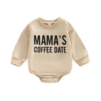 Lioraitiin 0-12M Infant Baby Boy Girl Bodysuit Letter MAMA's Coffee