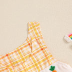 Lioraitiin Newborn Baby Girls Easter Romper Bunny Carrot Embroidery