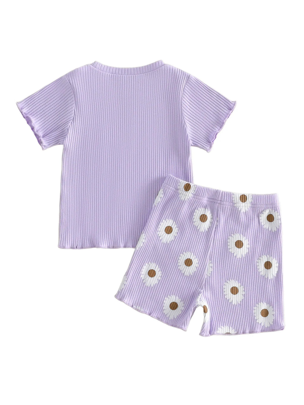 2Pcs Toddler Baby Girls Outfits Short Sleeve Crew Neck Letters Print