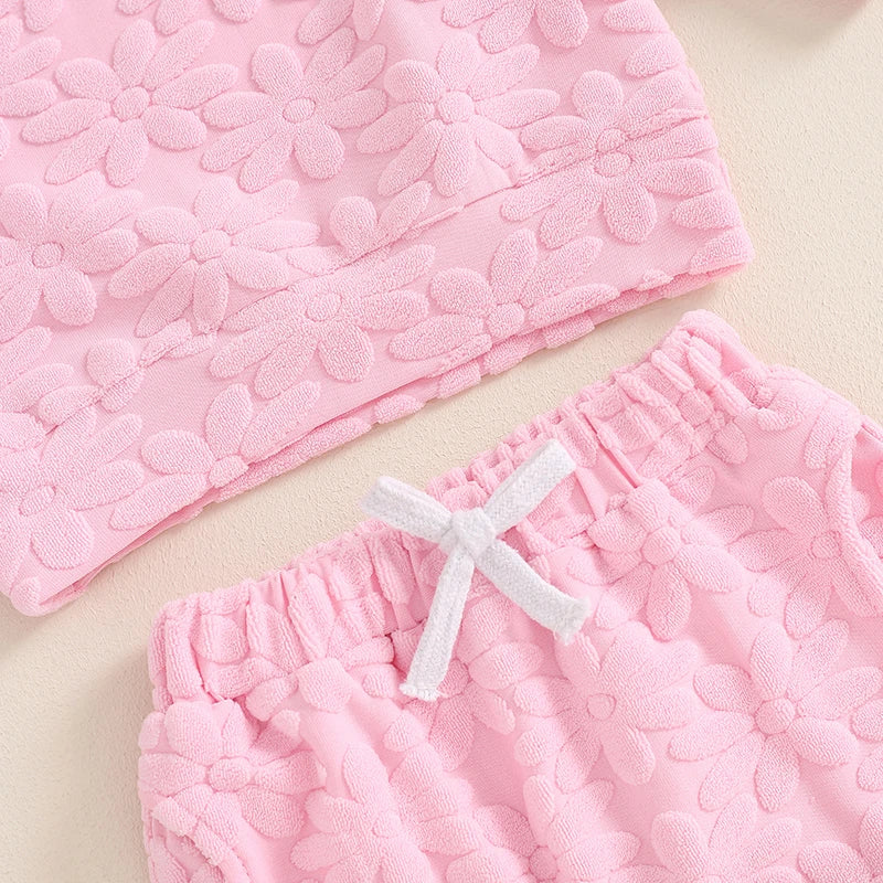 Lioraitiin Toddler Girl Outfit Daisy Embroidery Long Sleeve