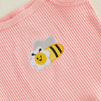 Lioraitiin Toddler Baby Girls Outfit Fashionable Cute Bee Embroidery