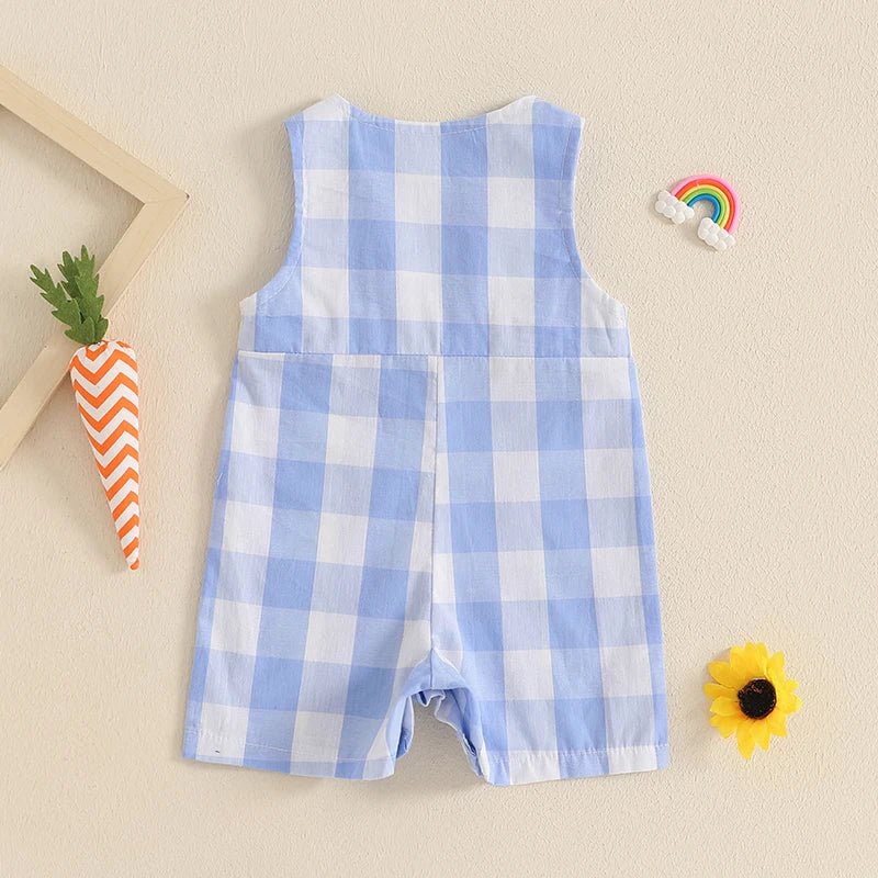 Lioraitiin Newborn Baby Girls Easter Romper Bunny Carrot Embroidery