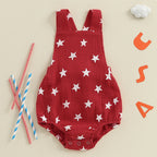 Lioraitiin Baby Girls Boys Romper Sleeveless Stars Print Bodysuit