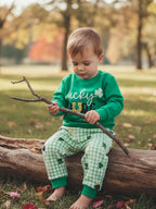 Lioraitiin Toddler Baby Girls Outfits Shamrock Letter Print Crew Neck