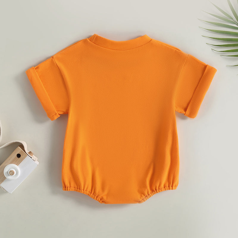 Lioraitiin 0-24M Baby Boys Girls Rompers Solid Short Sleeve O-neck
