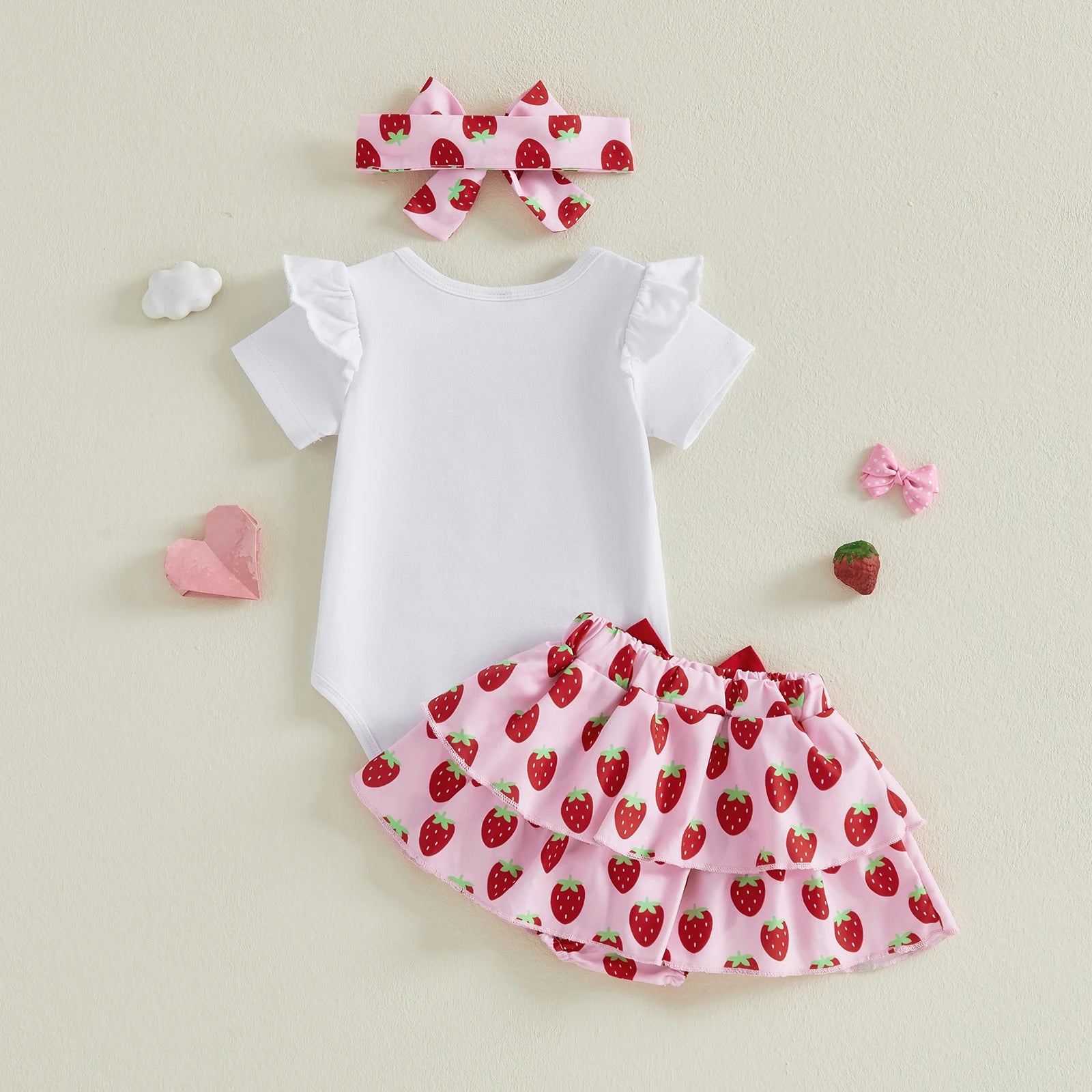 Lioraitiin Baby Girls Shorts Set Short Sleeve Letters Print Romper