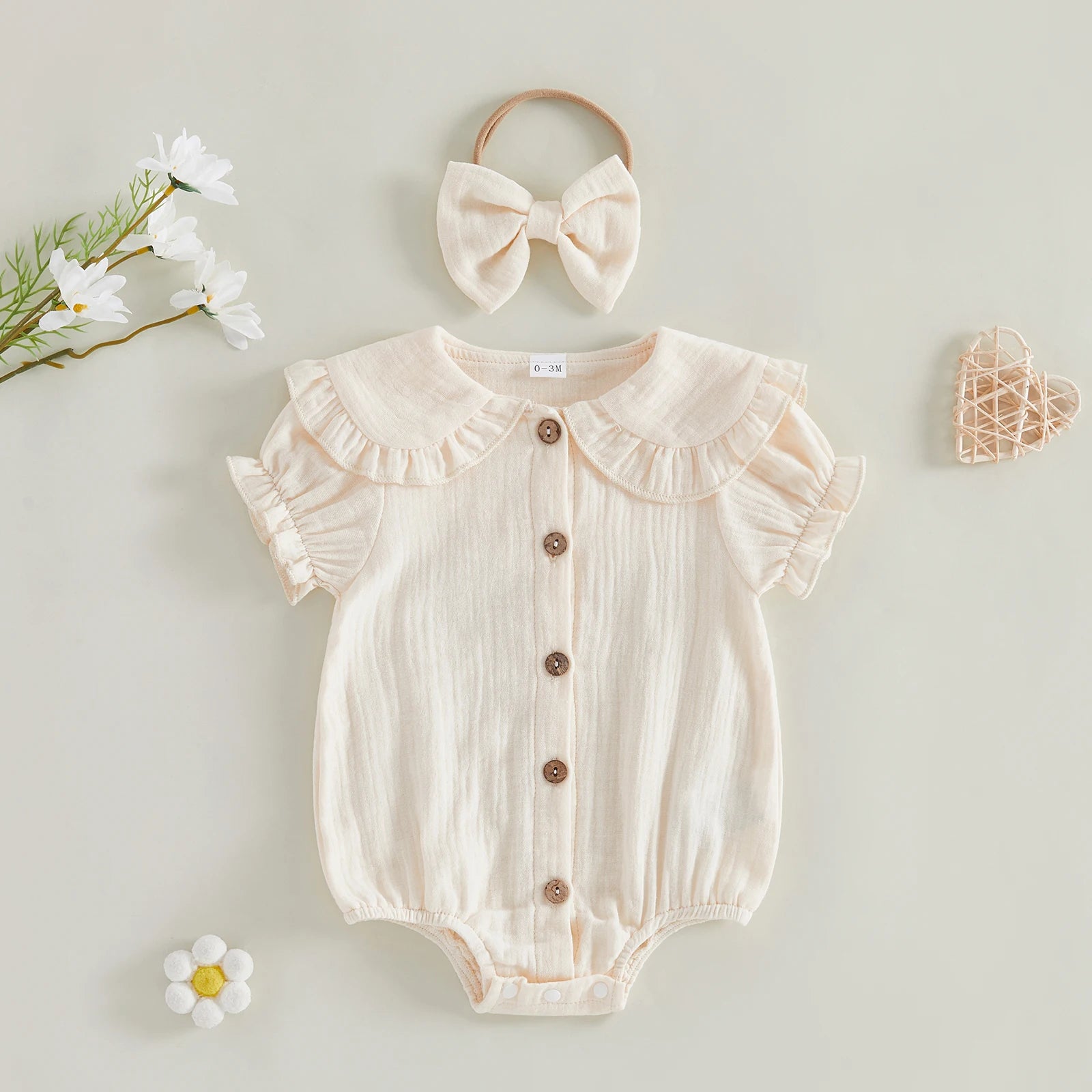 Lioraitiin Baby Girls 2 Piece Outfits Adorable Solid Color Short