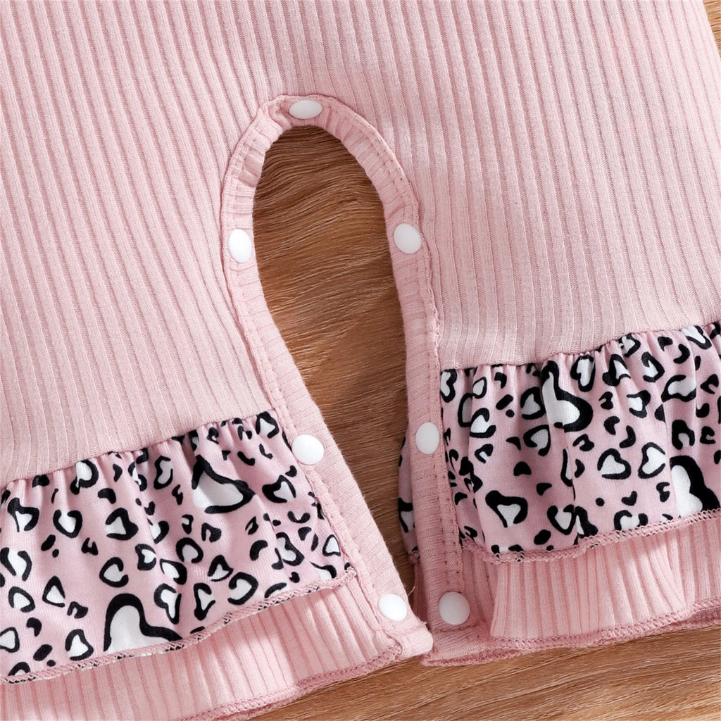 Lioraitiin 0-18M Newborn Infant 2Pcs Baby Girls Outfit Letter Leopard